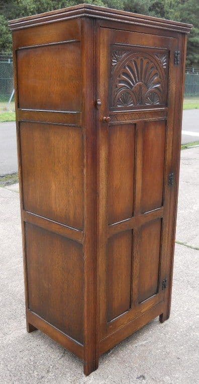SOLD Carved Oak Panelled Hall Robe