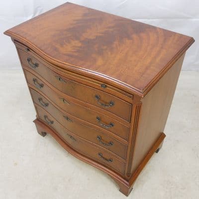 SOLD - Georgian Style Mahogany Serpentine Front Small Chest of Drawers