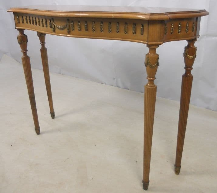 SOLD - Georgian Style Serpentine Yew Console Table