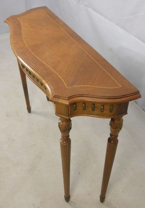 SOLD - Georgian Style Serpentine Yew Console Table