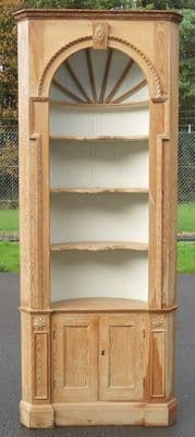 SOLD - Georgian Style Tall Pine Open Corner Cupboard