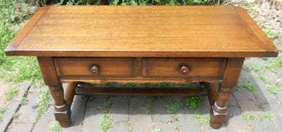 SOLD - Heavy Oak Long Coffee Table