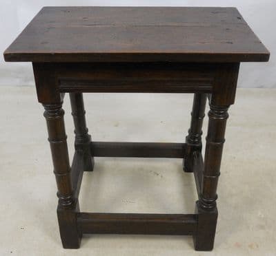SOLD - Jacobean Style Oak Joint Stool