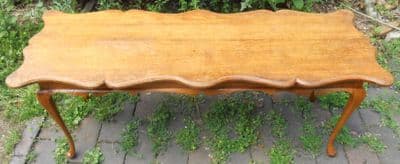 SOLD - Long Oak Shaped Top Coffee Table