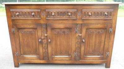 SOLD - Oak Jacobean Style Sideboard Base by Reprodux
