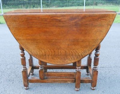 SOLD - Oval Oak Dropleaf Gateleg Dining Table