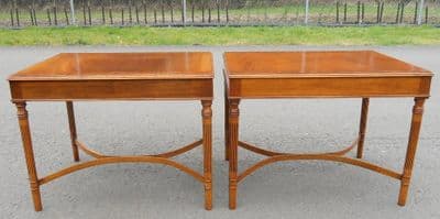 SOLD - Pair Mahogany Coffee Tables