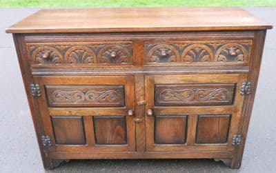 SOLD - Reproduction Carved Oak Sideboard