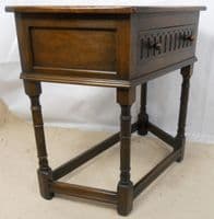 SOLD - Reproduction Oak Side Table in Antique Style