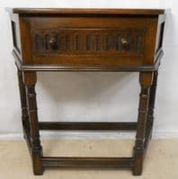 SOLD - Reproduction Oak Side Table in Antique Style