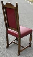 SOLD Set of Six Oak & Leather Highback Dining Chairs