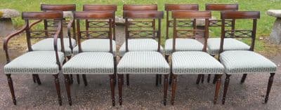 SOLD - Set of Ten Georgian Style Mahogany Dining Chairs