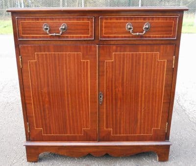 SOLD - Small Inlaid Mahogany Sideboard Cupboard Base