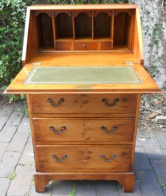 SOLD - Small Yew Writing Bureau by Burton Reproductions