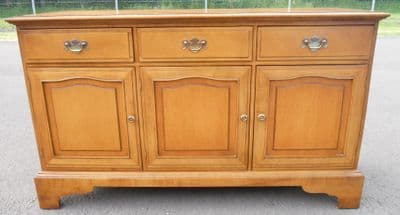 SOLD - Stag Light Wood Three Door Sideboard Base