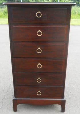 SOLD - Stag Tall Narrow Mahogany Chest of Drawers