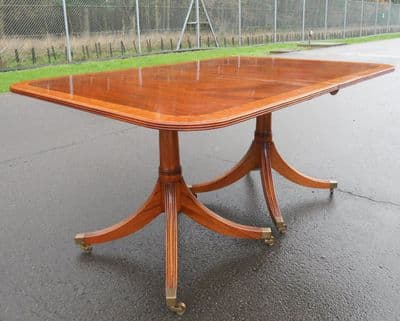 SOLD - William Tillman Mahoganay Twin Pillar Dining Table to Seat Ten