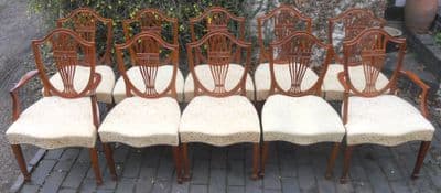 SOLD - William Tillman Set of Ten Mahogany Dining Chairs