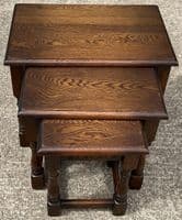 Solid Oak Nest Three Coffee Tables