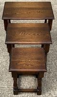 Solid Oak Nest Three Coffee Tables