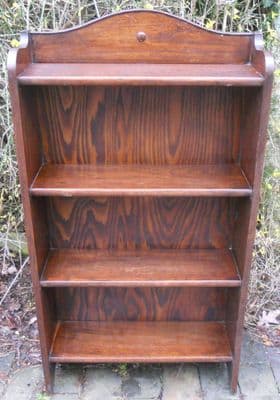 Solid Oak Standing Open Bookcase