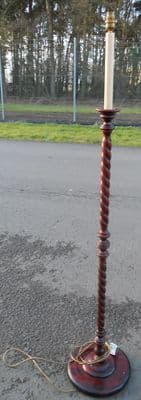 Tall Mahogany Barley Twist Standard Lamp