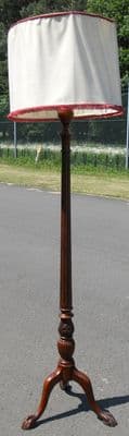 Tall Mahogany Column Standard Lamp