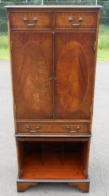 Tall Mahogany Narrow Storage Cabinet