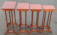 Tall Mahogany Nest of Four Coffee Tables