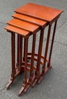 Tall Mahogany Nest of Four Coffee Tables