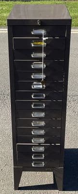 Tall Metal Narrow Chest of 15 Drawers by Stor