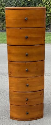 Tall Narrow Bowfront Chest of Drawers