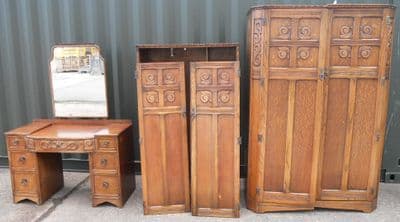 Three Piece Light Oak Bedroom Suite