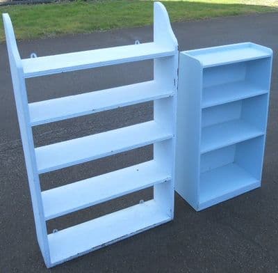 Two Painted Open Shelves / Bookcases