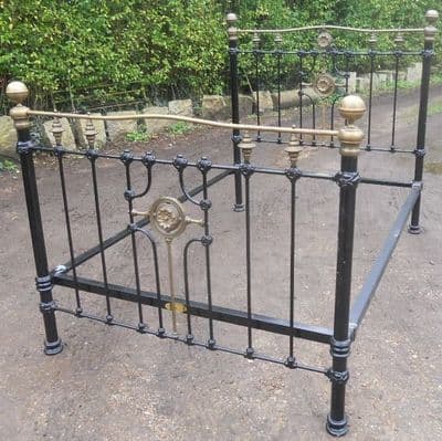 Victorian Style Brass & Iron Double Bed