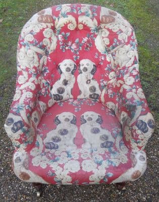 Victorian Style Upholstered Tub Armchair