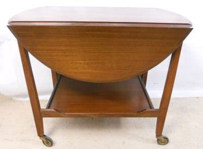 Walnut Dropleaf Two Tier Tea Trolley