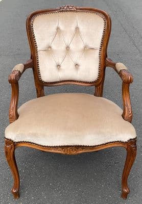 Walnut Framed Salon Armchair
