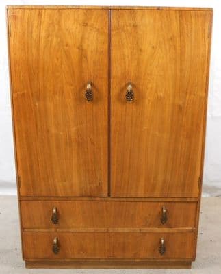 Walnut Two Door Tallboy Storage Cupboard