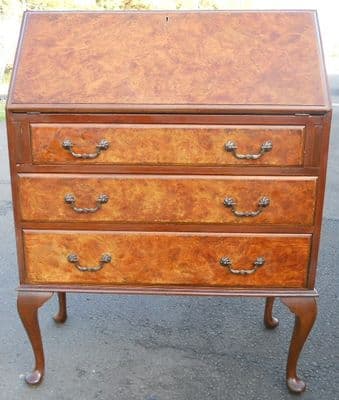 Walnut Writing Desk Workstation Bureau