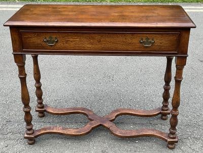 William & Mary Style Oak Side Table