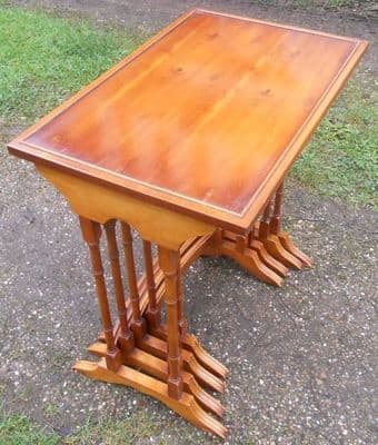 Yew Nest of Four Rectangular Top Coffee Tables by Bradley