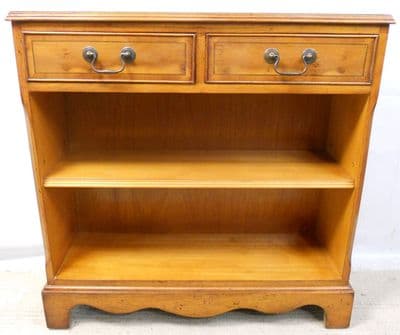 Yew Open Standing Bookcase in Antique Regency Style