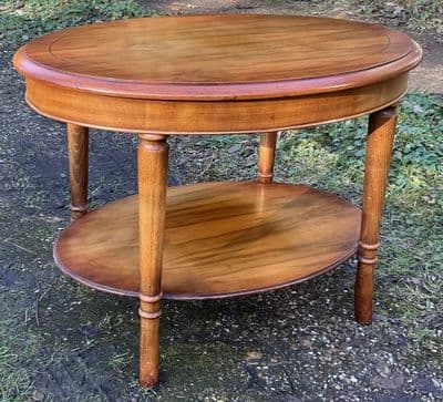 Yew Oval Two Tier Coffee Table