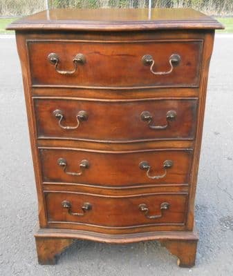 Yew Serpentine Front Chest of Drawers