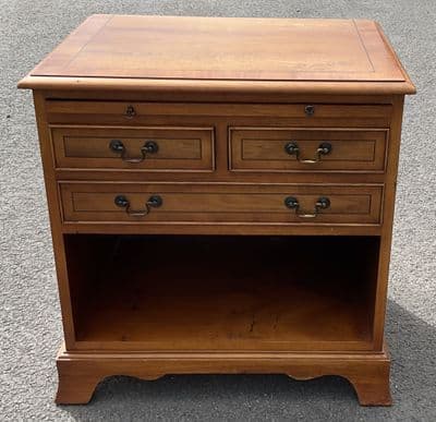 Yew Small Chest of Drawers with Slide