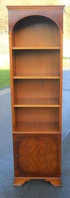 Yew Tall Narrow Standing Bookcase by Burton Reproductions