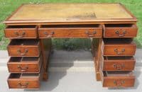 Yew Twin Pedestal Writing Desk