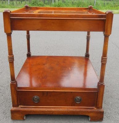 Yew Two Tier Lamp Table