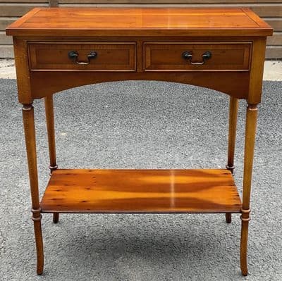 Yew Two Tier Side Table
